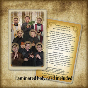 North American Martyrs Plaque & Holy Card Gift Set