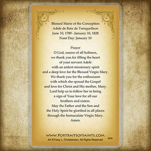 Bl. Marie of the Conception/Adele de Batz de Trenquelleon Holy Card