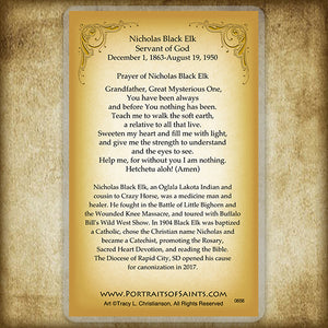 Nicholas Black Elk Holy Card