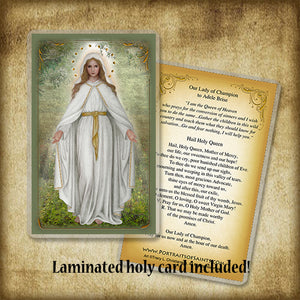 Our Lady of Champion Pendant & Holy Card Gift Set