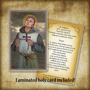 St. Adjutor Plaque & Holy Card Gift Set