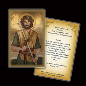 St. Artemius the Martyr Holy Card