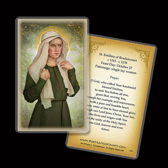 St. Emilina of Boulancourt Holy Card