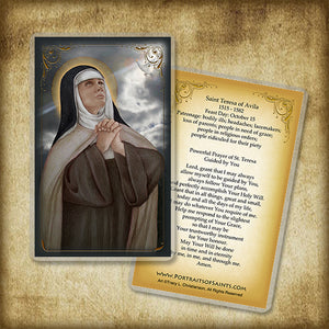 St. Teresa of Avila (B) Plaque & Holy Card Gift Set