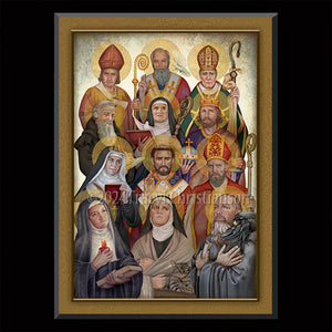 Benedictine Saints Plaque & Holy Card Gift Set