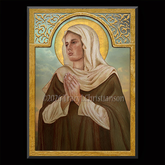 St. Angela of Foligno Plaque & Holy Card Gift Set
