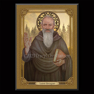 St. Brogan Plaque & Holy Card Gift Set