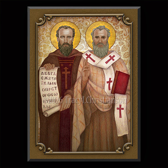 Sts. Cyril and Methodius Plaque & Holy Card Gift Set