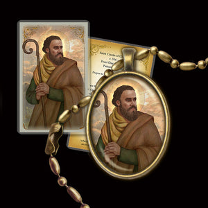 St. Ciarán of Clonmacnoise Pendant & Holy Card Gift Set