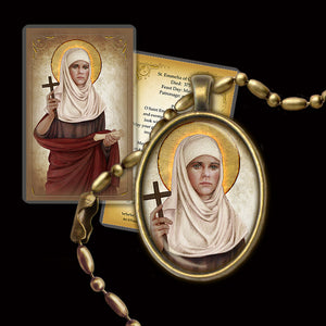 St. Emmelia of Caesarea  Pendant & Holy Card Gift Set