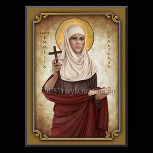 St. Emmelia of Caesarea Plaque & Holy Card Gift Set