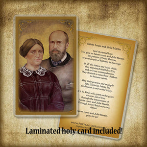 St. Louis & St. Zelie Martin Plaque & Holy Card Gift Set