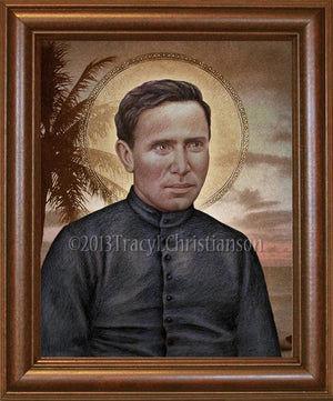 St. Damien of Molokai Framed