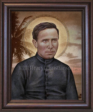 St. Damien of Molokai Framed