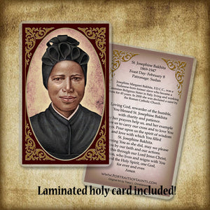 St. Josephine Bakhita Pendant & Holy Card Gift Set