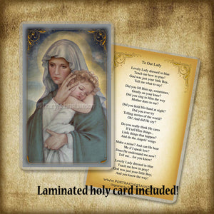 Madonna & Child (J) Plaque & Holy Card Gift Set