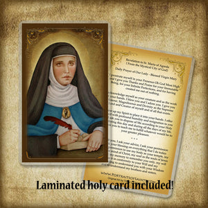 Mary of Agreda Plaque & Holy Card Gift Set
