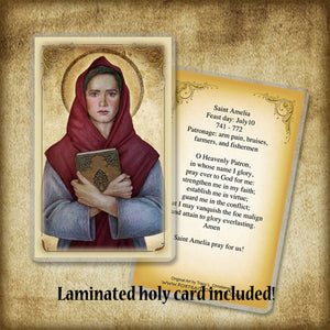 St. Amelia Pendant & Holy Card Gift Set