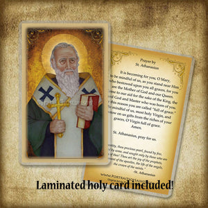 St. Athanasius Plaque & Holy Card Gift Set