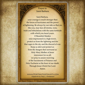 St. Barbara Holy Card