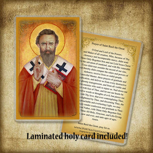 St. Basil the Great Plaque & Holy Card Gift Set