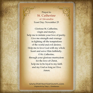 St. Catherine of Alexandria Holy Card