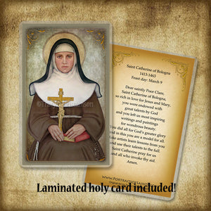 St. Catherine of Bologna Pendant & Holy Card Gift Set
