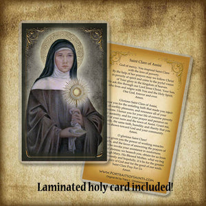 St. Clare of Assisi Plaque & Holy Card Gift Set