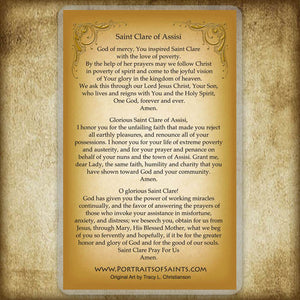 St. Clare of Assisi Holy Card