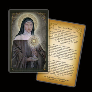 St. Clare of Assisi Holy Card