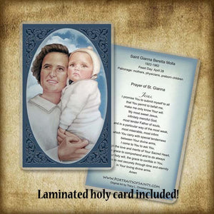 St. Gianna Molla Plaque & Holy Card Gift Set