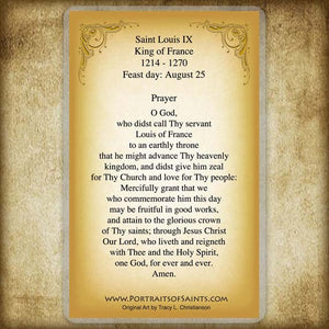 St. Louis IX, King of France Holy Card