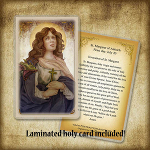 St. Margaret of Antioch Plaque & Holy Card Gift Set