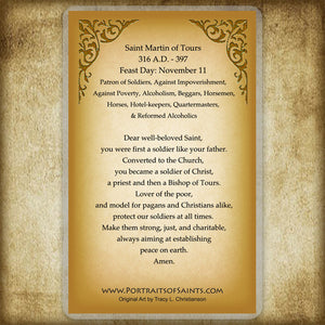 St. Martin of Tours Holy Card