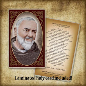 St. Padre Pio (A) Plaque & Holy Card Gift Set