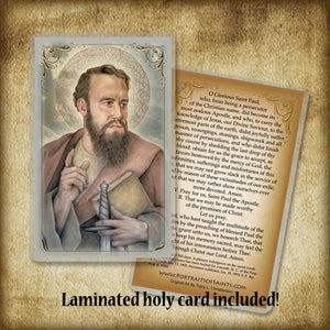 St. Paul the Apostle Plaque & Holy Card Gift Set