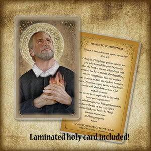 St. Philip Neri Plaque & Holy Card Gift Set