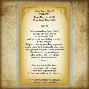 Pope St. Pius V Holy Card