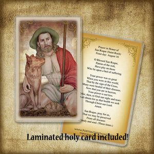 St. Roch (Rocco) Plaque & Holy Card Gift Set