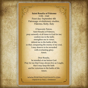 St. Rosalia of Palermo Holy Card