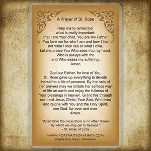 St. Rose of Lima Holy Card