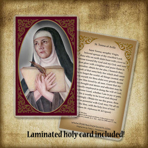 St. Teresa of Avila Plaque & Holy Card Gift Set