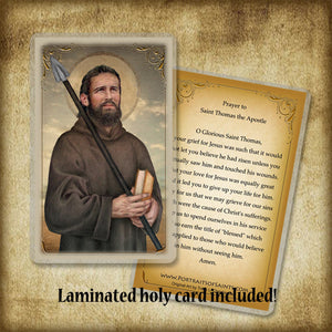 St. Thomas the Apostle Plaque & Holy Card Gift Set