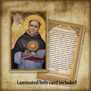 St. Thomas Aquinas Plaque & Holy Card Gift Set