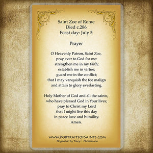 St. Zoe of Rome Holy Card