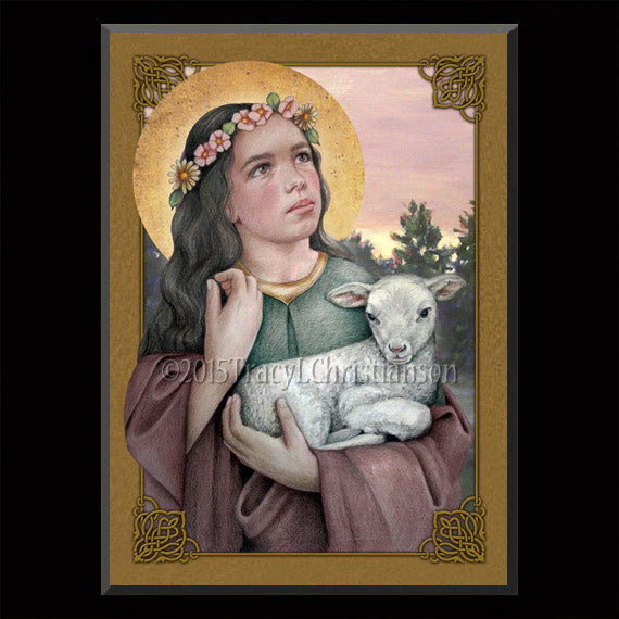 St. Agnes of Rome Plaque & Holy Card Gift Set