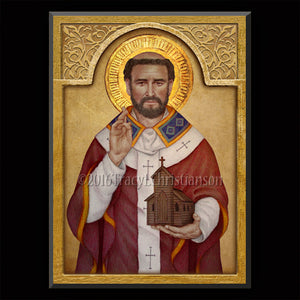 St. Augustine of Canterbury Plaque & Holy Card Gift Set