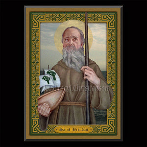 St. Brendan the Navigator Plaque & Holy Card Gift Set