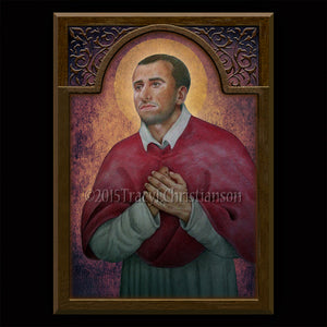 St. Charles Borromeo Plaque & Holy Card Gift Set