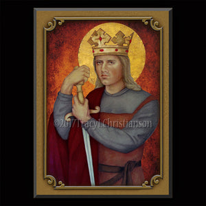 St. Eric IX, King of Sweden Plaque & Holy Card Gift Set